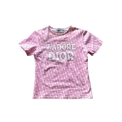 トップス Christian Dior by Galliano J'ADORE Tops Christian Dior J'ADORE DIOR Pink T-Shirt Cotton John Galliano Size