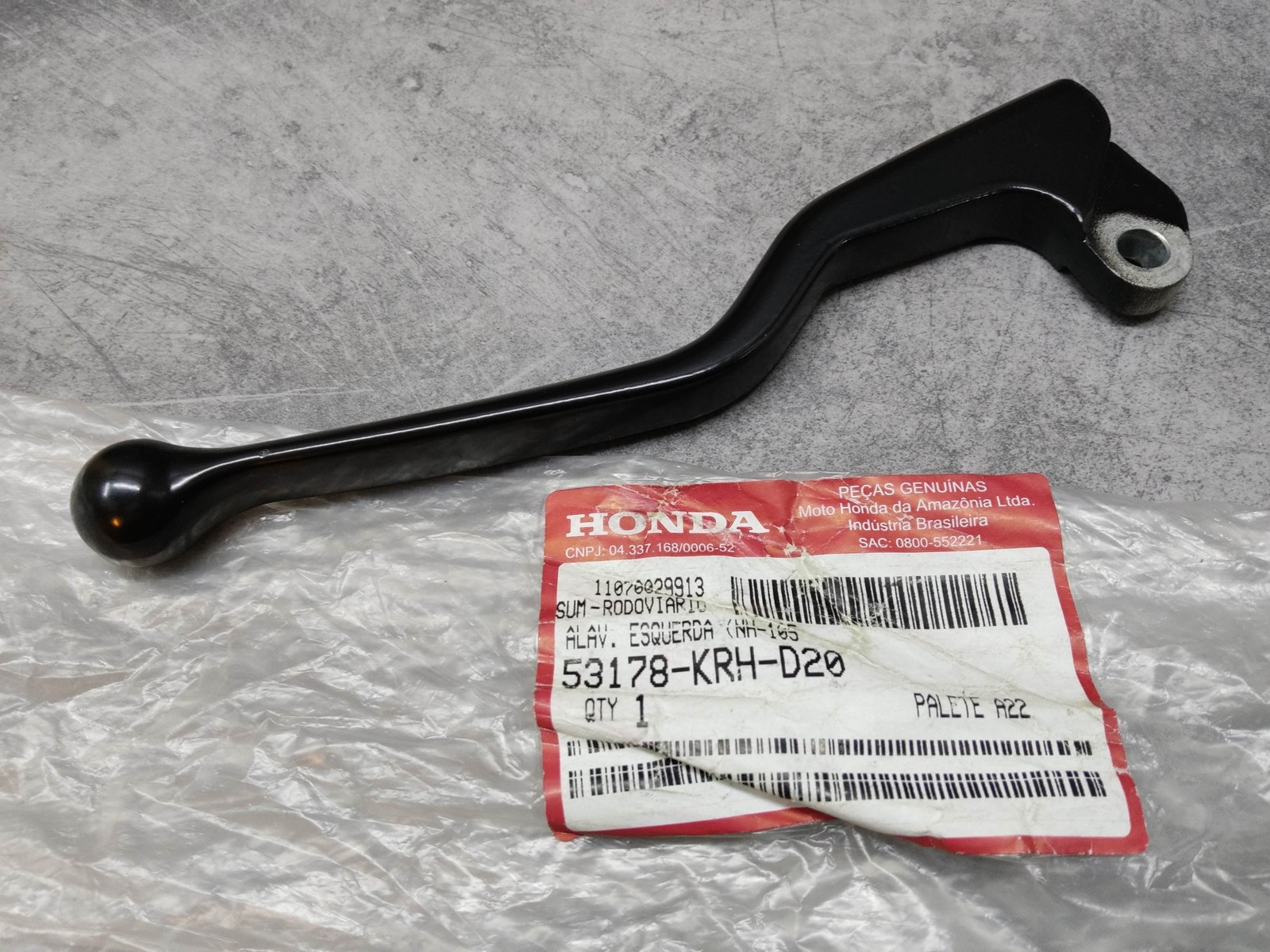 Levier gauche XRE300AA HONDA 53178-KRH-D20 en aluminium noir pour moto trail