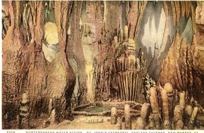 St Johns Cathedral Endless Caverns New Market VA WB Postcard Post Marked 1952