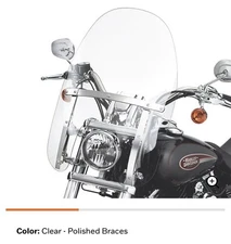 Used Harley Davidson Quick-Release Compact 18" Clear Windshield 58346-06