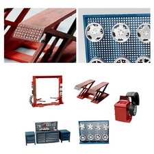 1/64 Diorama Car Garage Props Model Car Workshop Repair Tool Scene Display Modwn