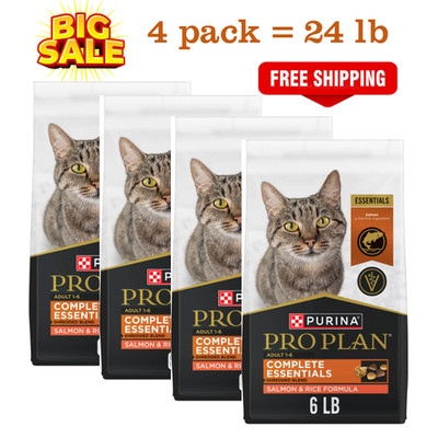 4 Pack, Purina Pro Plan Complete Essentials Dry Cat Food - Shredded Blend Salmon