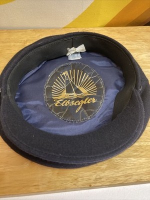 Vintage Elbsegler Sailors Nautical Sea Captain Hat Blue German Sz