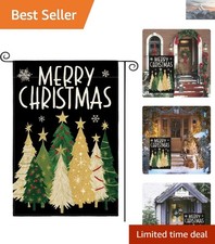 Merry Christmas Garden Flag 12x18 Inch Double Sided Outside, Christmas Trees ...