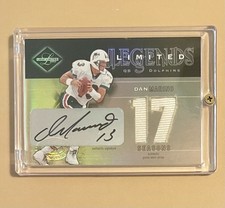 RARE! 2003 DONRUSS LEAF LIMITED LEGENDS DAN MARINO SIGNATURE & USED JERSEY 12/17