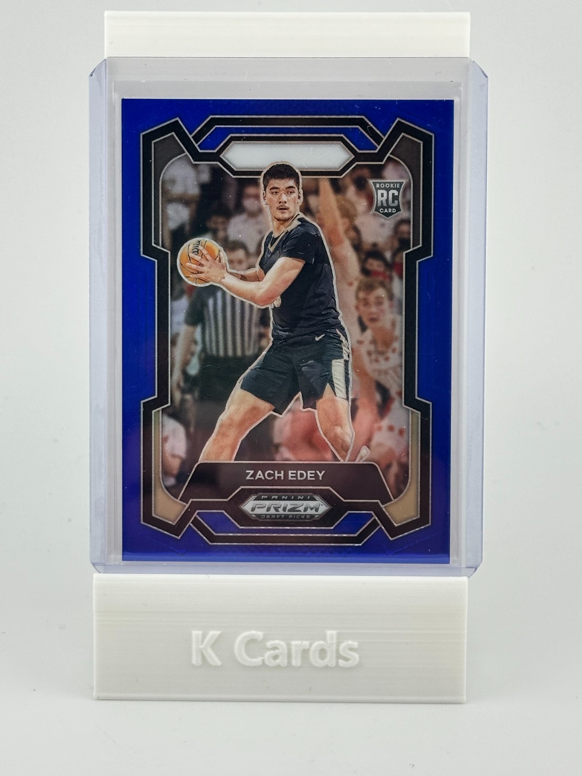 Zach Edey 2024 Prizm Draft Blue Rookie Card #1 Serial 64/199