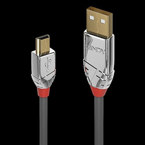 LINDY 36633 USB 2.0 Type A to Mini-B Cable, Cromo Line - Grey, 3m 3m Cromo Line - 第 3/3 張圖片