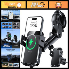 15W Wireless Car Charger Auto Clamping Phone Holder for Dash Windshield Vent