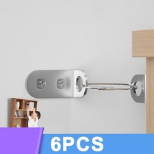 6 Pack Iron Furniture Anti Tipping Connectors for TV Stands and Cabinets