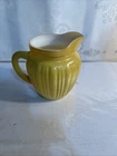 Hazel Atlas Moderntone Platonite Yellow Ribbed Pitcher/Creamer 1940’s