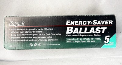 New Regent T12 40W Fluorescent Ballast ES-1011 rapid start 120 volts 60 hertz