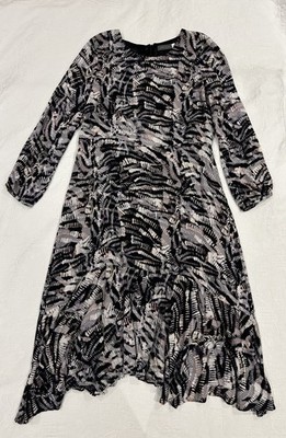 Mint Velvet Izzy Midi Hanky Hem Long Sleeves Midi Dress Size 16