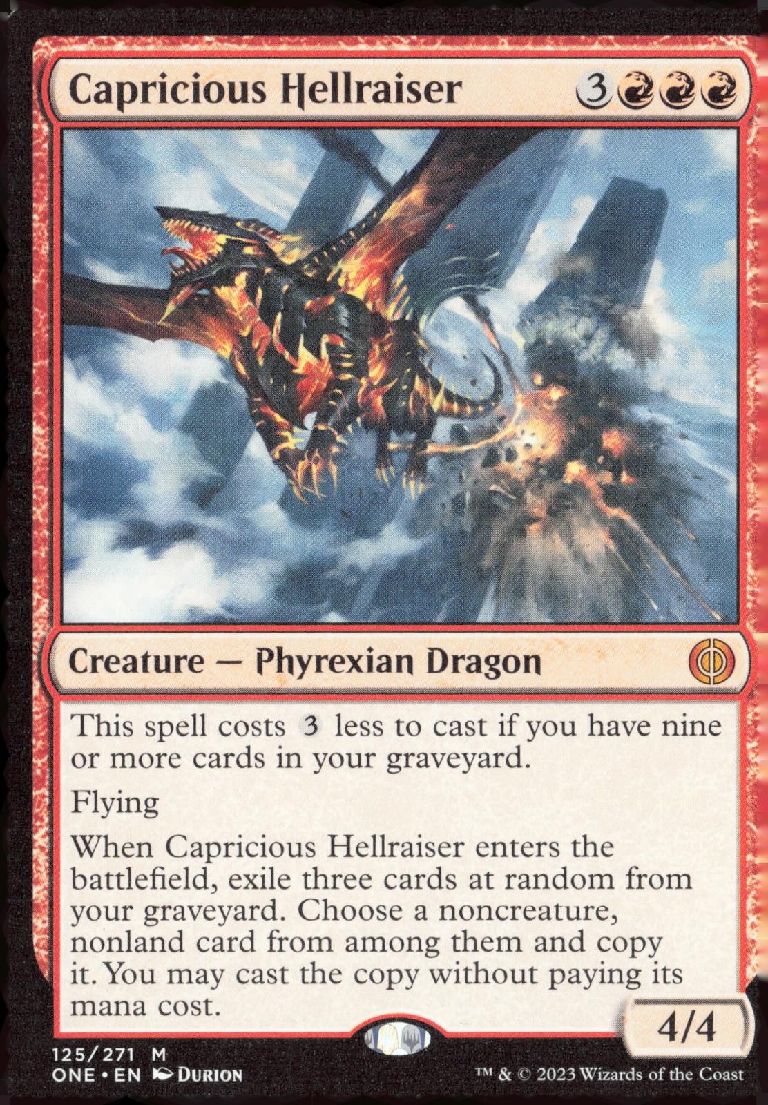 CAPRICIOUS HELLRAISER 125 PHYREXIA: ALL WILL BE ONE MAGIC: THE GATHERING NM/M
