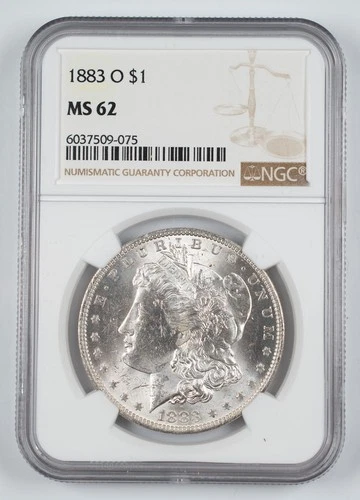 Certified 1883-O Morgan Silver Dollar NGC MS62 $1