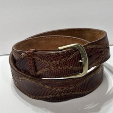 Men's Nocona Gen. Lizard Leather Belt Sz 36 Lizard Diamond Stitched Design