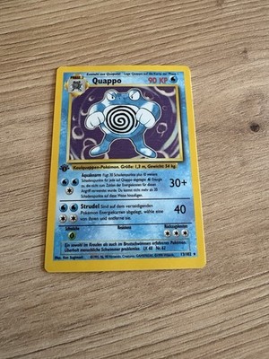 Pokémon Quappo 1. Edition Holo 13/102 Base Set WOTC Deutsch Vintage Poliwrath