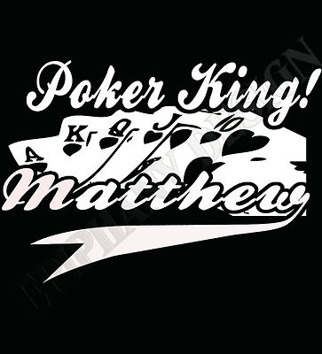Personalisiertes Poker T-Shirt Name nach Wahl personalisiert Kartenspieler Geschenkidee