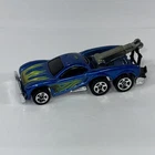1997 Hot Wheels Tow Jam Blue Malaysia Vintage Diecast Car 1/64 Loose