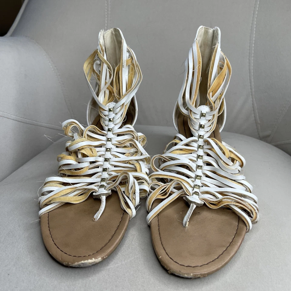 Sandalias boho de cuero blanco con tiras de gladiador talla 9 de Seychelles para mujer Foto 2 de 4