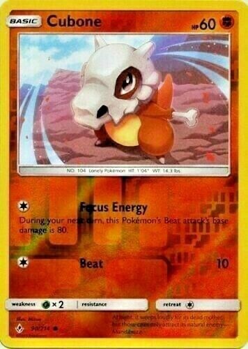 Pokemon -  Cubone 90/214 - Reverse Holo  -Unbroken Bonds - NM/M