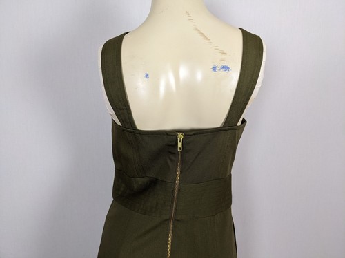 An Original Milly of New York olive green sleeveless like Jumper dress sz 6 - Picture 8 of 12