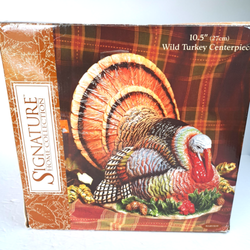 Signature Home Collection Thanksgiving Keramik Wild Turkey Herzstück 10,5" - Bild 2 von 15