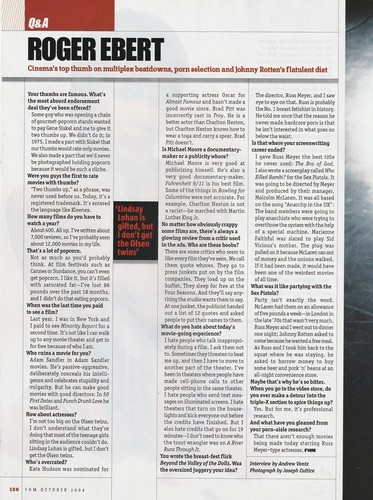 Vintage 2004 Roger Ebert 2-Page Original Pictorial/Interview 21x27cm FHM 10 - Picture 3 of 4