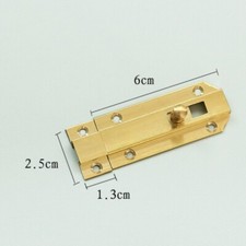 60mm Door Window Brass Push Pull Pin Security Loaded Latch, Yellow