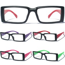SQUARE RECTANGULAR CLEAR LENS GLASSES Rectangle MATTE FRAME GEEK NERD