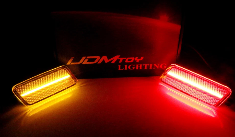 Lente ahumada oscura ámbar/rojo luces de señalización laterales LED completas para Audi A7 S7 RS7 12-18 Foto 3 de 4