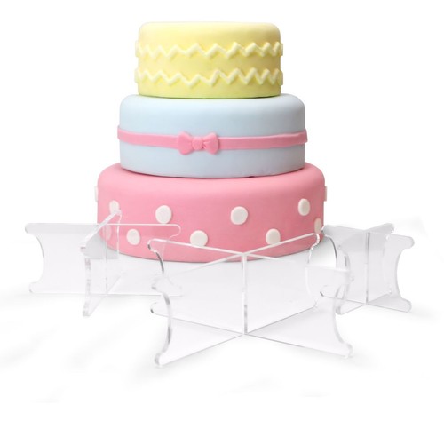 Clear Acrylic 3 Tier Wedding Cake Display Stand Perspex Cake Risers - Picture 3 of 3