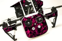 DJI Inspire 1 Quadcopter/Drone, Transmitter, Battery Wrap/Skin | Pink Flames