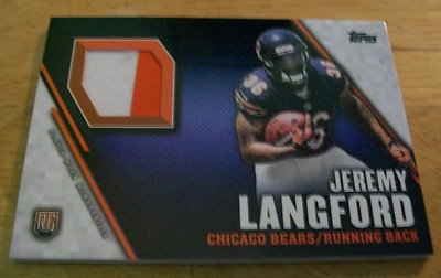 2015 Topps Jeremy Langford Chicago Bears Material RC ##TRP-JL SP