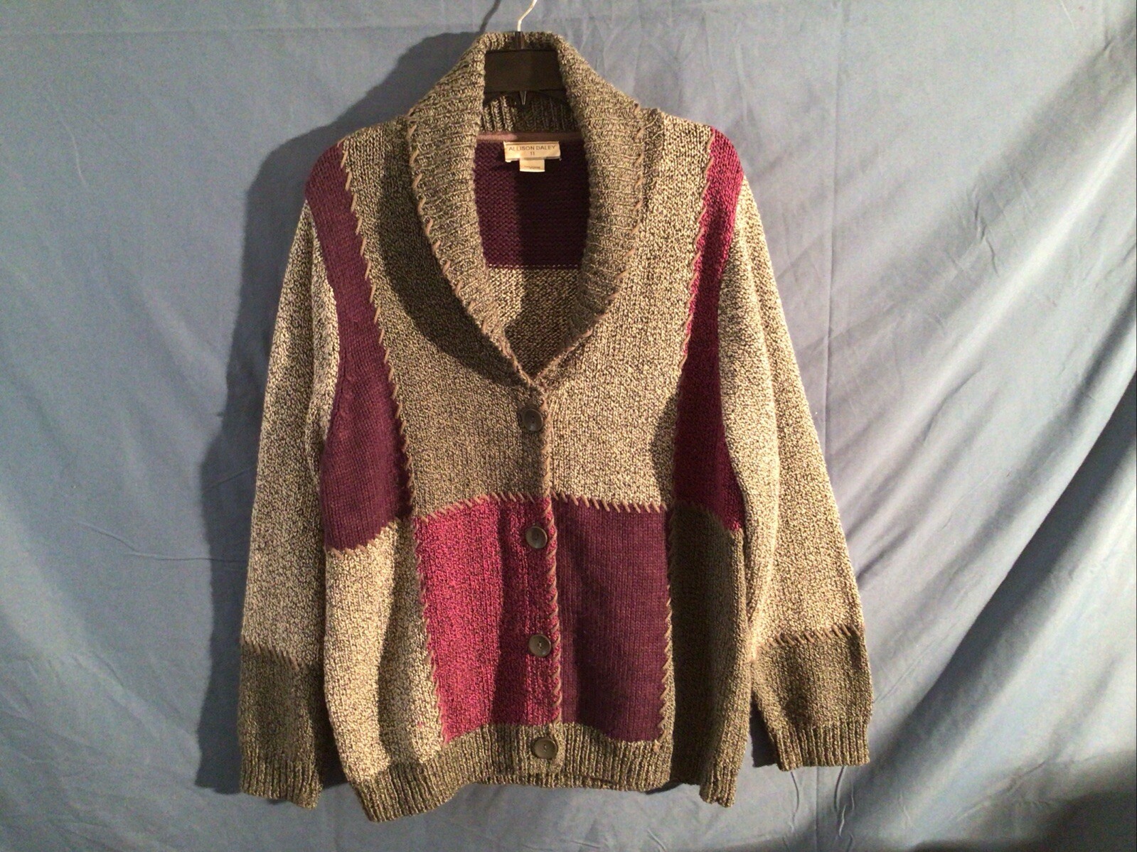 Allison Daley II Patchwork Button Up Sweater Size… - image 1