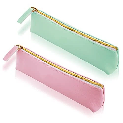 Cobee Leather Pen Pencil Case 2 Pieces Cute Pencil Pouch Small Pen Bag  Aesthe