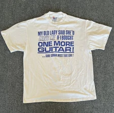 John Pearse Strings Mens L VTG T Shirt White Humorous Single Stitch 1990s