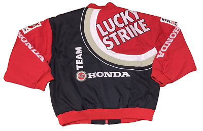 HRC Honda Lucky Strike Racing Team 1ST DESIGN Jacket Size L Black Red Vintage