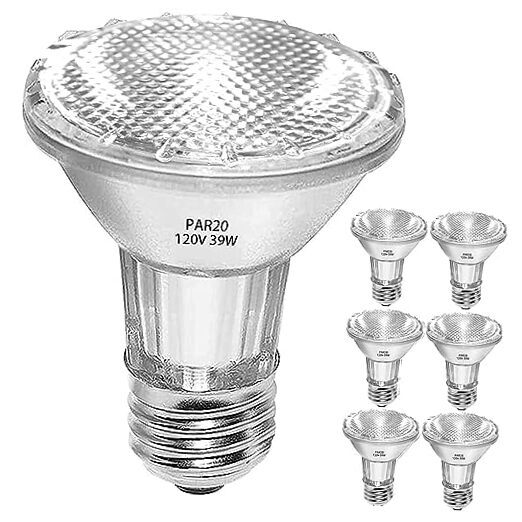 PAR20 Flood 39W 120V Halogen Light Bulbs 6 Pcs, PAR20 39W ECO 39W-6 Pack