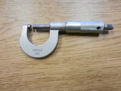 Used Omega Model 206 Micrometer 0-1'' .001 Made in USA Silver Color 