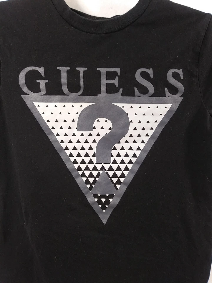 Guess Jeans Boys Youth Med(12-14) T Shirt Black Spell Out Logo - Image 3 of 4