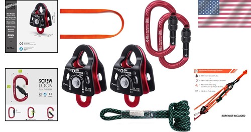 High-Strength 5:1 Mechanical Pulleys & Carabiners - Ultimate Outdoor Hauling Kit - Picture 2 of 11