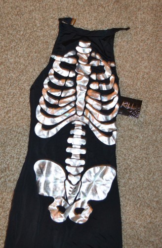 Dolls Kill Trickz N' Treatz Bangin' Bod Anatomy Jumpsuit Skeleton NWT Women's XS - Picture 2 of 6