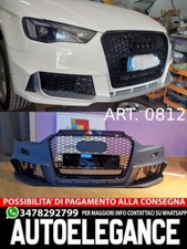 PARE-CHOCS AVANT ADAPTÉ POUR AUDI A3 8V 2012-2016 LOOK RS3 + GRILLE QUATTRO