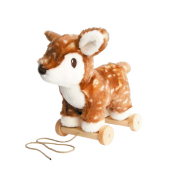Little Bird Told Me Willow Deer 2 in 1 Pull Along Hug Baby Soft Toy Brown 6m+