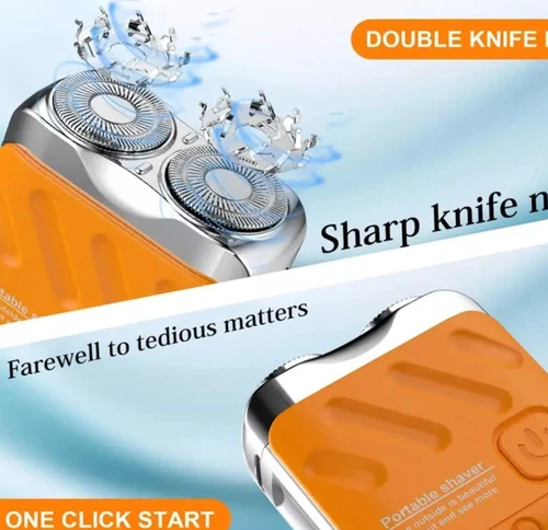 Portable Rotary Dual Ring Electric Shaver,Waterproof Mini Display Beard Shaver - Bild 10 von 38