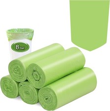 100 Count Clear Green 8 Gallon Trash Bags Compatible Compostable