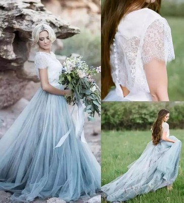 dusty blue boho bridesmaid dresses