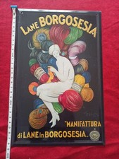 Tabella in latta pubblicitaria Lane Borgosesia  vintage repro
