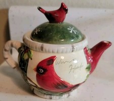 YANKEE CANDLE VOTIVE CARDINAL CHRISTMAS TEAPOT