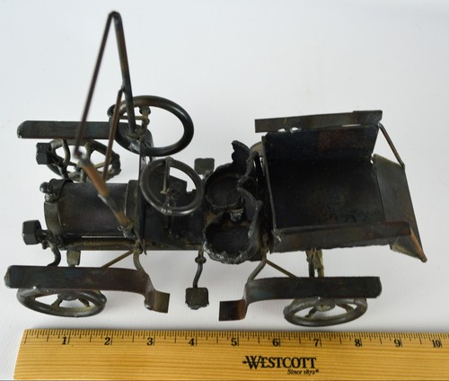 Ford Model T Antique Custom Crafted Wielded Garage Metal Antique Car Black - Picture 2 of 12